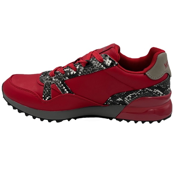Mazino Other - Men’s Red Athletic Sneaker with Snake-Print Accents - Azurite 213